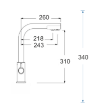 Camelot stainless steel three-way faucet